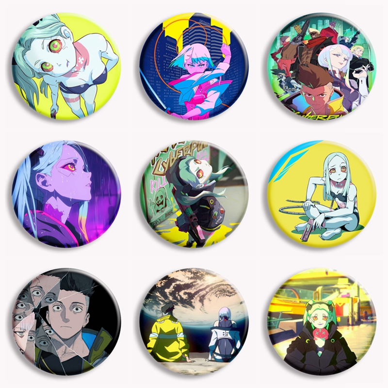 Pin Button Badge - การ์ตูนอะนิเมะ C_Cyberpunks E-Edgerunners นุ่มปุ่ม Pin Lucy