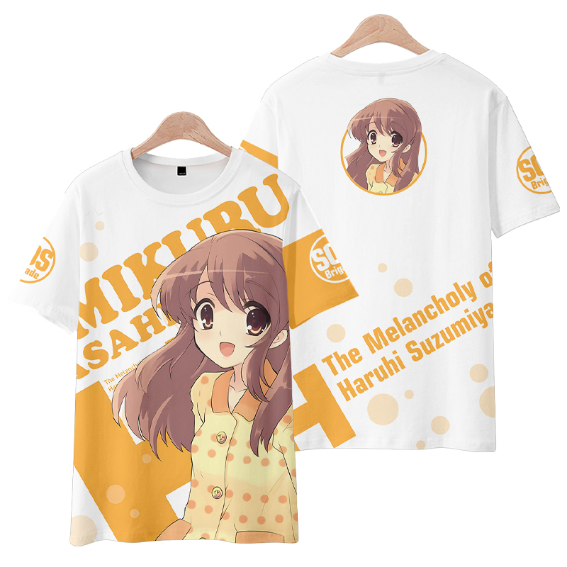 Anime Themed Merchandise - อะนิเมะSuzumiya Haruhi No Yuuutsuแขนสั้นเสื้อยืดฤดูร้อนคอสเพลย์เครื่องแต่งกายสบายๆนักเรียนเสื้อหลวม
