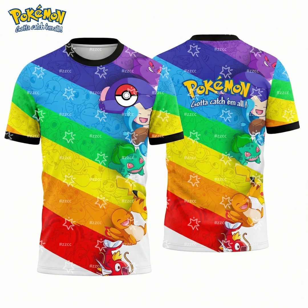 Pokemon Anime Merchandise - 2026 โปเกมอน กราฟฟิกเสื้อฟุตบอลญี่ปุ่นอะนิเมะเสื้อยืดฤดูใบไม้ผลิกีฬาแห้งเร็วเสื้อยืดชายเสื้อผ้าเด็ก TEE Y2k ผู้หญิง