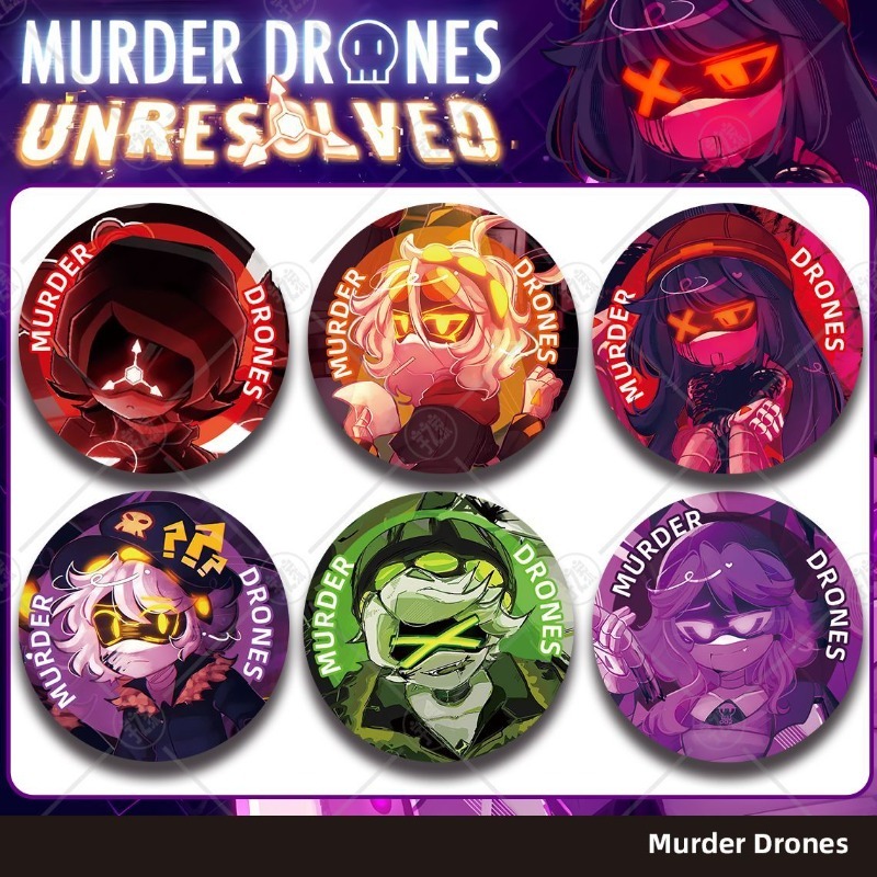 Pin Button Badge - เข็มกลัดโลหะตกแต่งลายการ์ตูนอนิเมะน่ารักจาก Murder Drones สำหรับแฟนคลับ ของสะสม ของตกแต่งแขวนสำหรับเสื้อผ้า