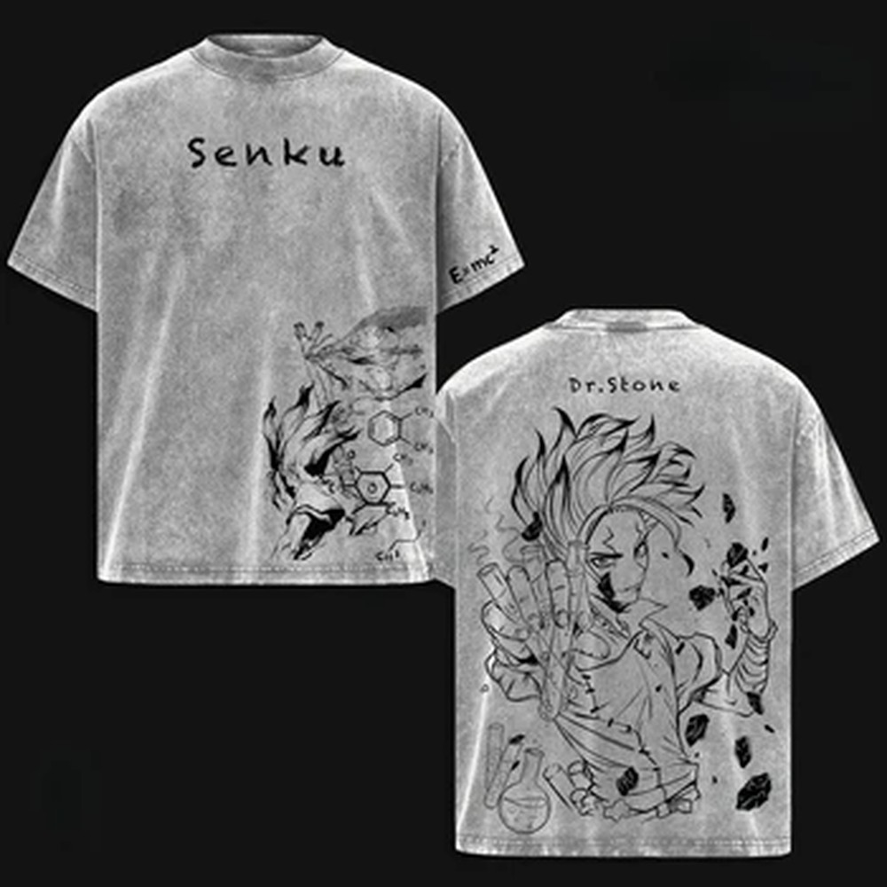 Anime Themed Merchandise - เสื้อยืด Dr.STONE ลายอนิเมะ Ishigami Senkuu สไตล์