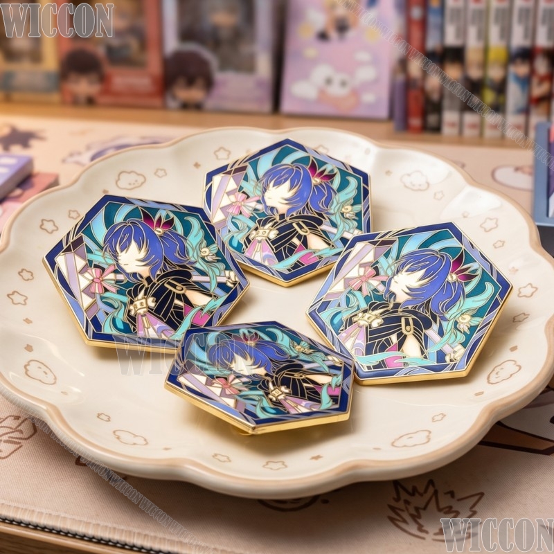 Anime Merchandise Jacket - เข็มกลัด Genshin Impact รูปทรงหกเหลี่ยม ของแท้ ลายดูจิน