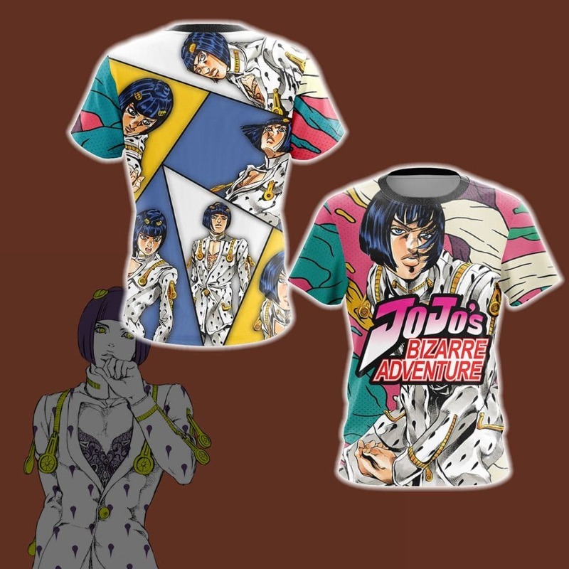 Anime Merchandise T-Shirts - 2026 ใหม่ JOJO Golden Wind Bruno