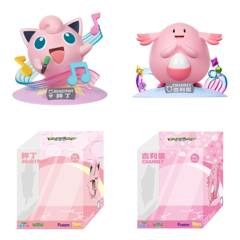 Pokemon Anime Merchandise - ของแท้จากอะนิเมะโปเกมอน ฟิกเกอร์จิ๊กกี้พัฟ ชานซีย์สะสมตุ๊กตาตกแต่งโต๊ะของเล่นของขวัญวันเกิด
