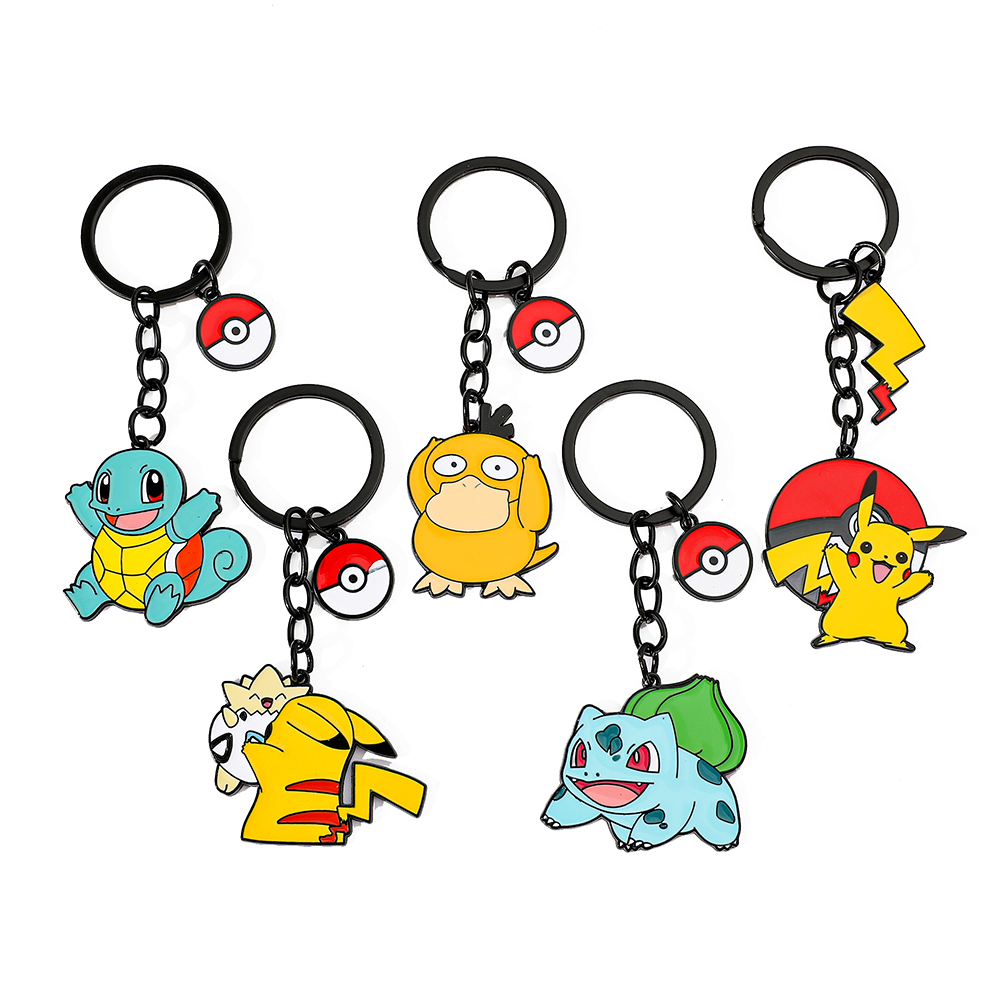 Pokemon Anime Merchandise - พวงกุญแจฟิกเกอร์อนิเมะ พิคาชู คลาสสิค น่ารัก สควิร์เทิล ไซดั๊ก